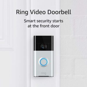 Ring Video Doorbell (1st Gen) – 720p HD video, motion activated alerts, easy installation – Satin Nickel
