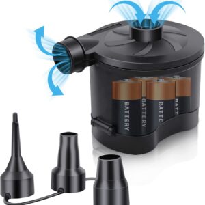 3T6B Battery Powered Air Pump Quick Inflator & Deflator for Air Beds Toys Lilos Pools (4 D Battery）